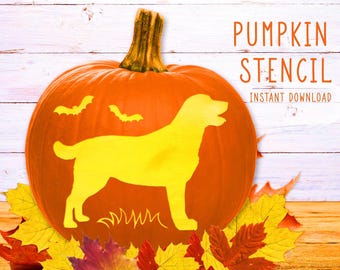 Dog Pumpkin Stencil, Labrador Retriever Printable, Jack O' Lantern, Pumpkin Carving Template, Halloween Lab Pumpkin Stencil Instant Download