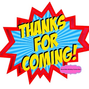 Superhero Thank-you Tags, Superhero Printables, Superhero Party ...