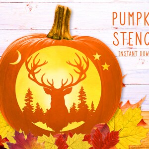 Deer Pumpkin Carving Stencil - Etsy