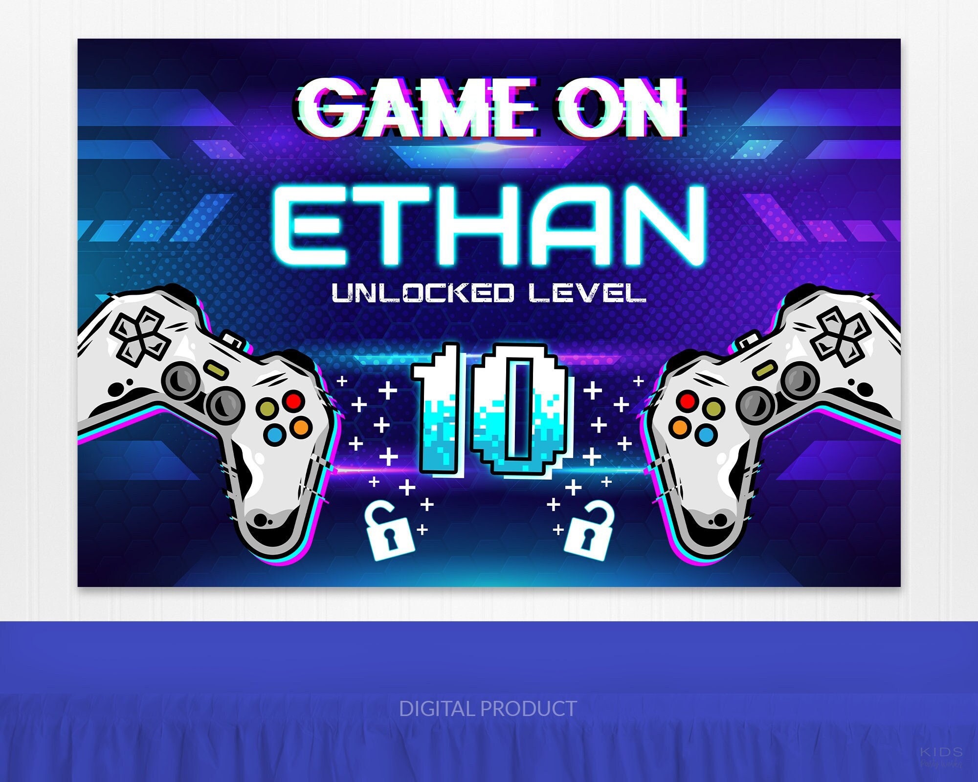 Video Game Backdrop, Gamer Birthday, Gaming Sign, Gamer
