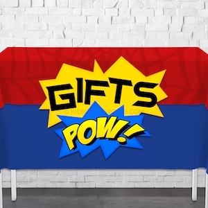 Superheroes Decoraciones para Cumpleanõs de Superheroes, Cartel Para Mesa De Regalo, Producto Digital