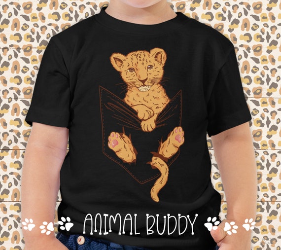 Cute Baby Lion in a Pocket Shirt Pocket Lion T shirt Animal Buddy Shirt Baby Lion Pocket Kids Christmas Gift Boys Girls Birthday Etsy Canada