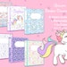 Printable BINDER Covers-unicorn Theme Set of 6 Kids SCHOOL Binder ...