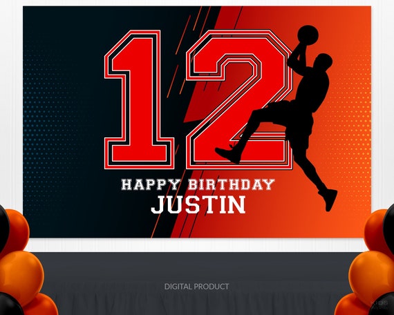 Basketball Backdrop, Basketball Party, Basketball Banner, Party Backdrop, Birthday Backdrop, Custom Backdrop, Sports Printable Digital Sport Il_570xn