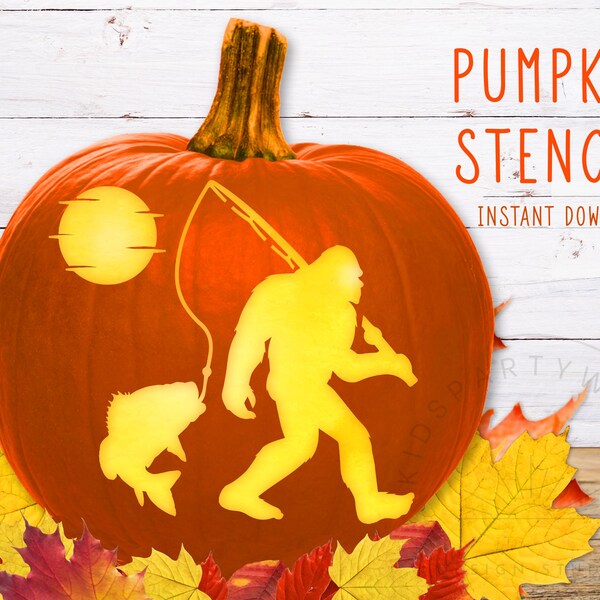 Bigfoot Pumpkin Carving Stencil Etsy