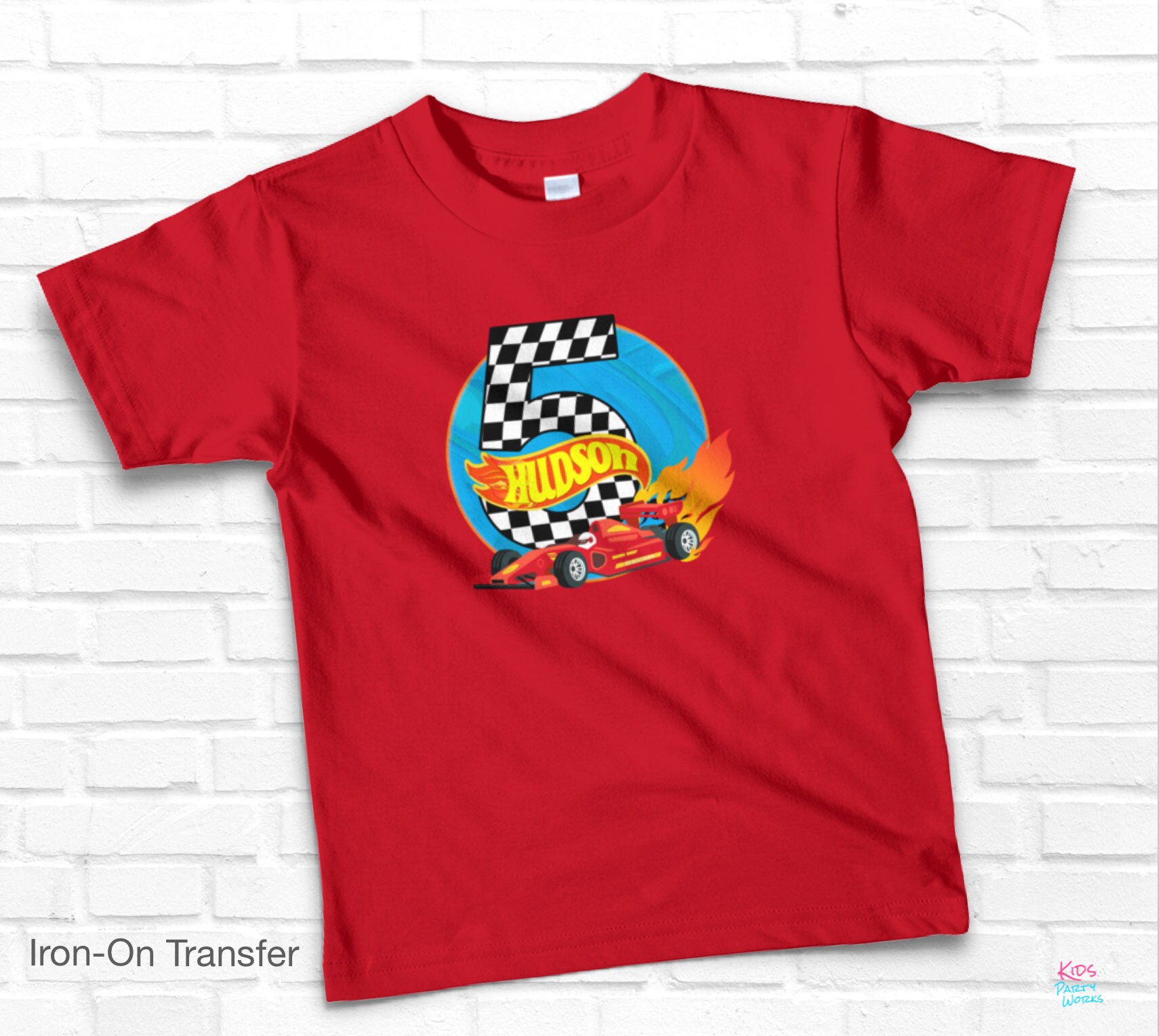 Race Car Tshirt Digital Ironon Personalized Racing Party Etsy