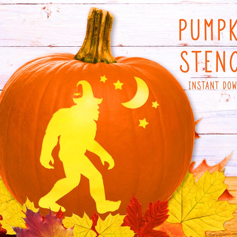 Bigfoot Pumpkin Carving Stencil Etsy