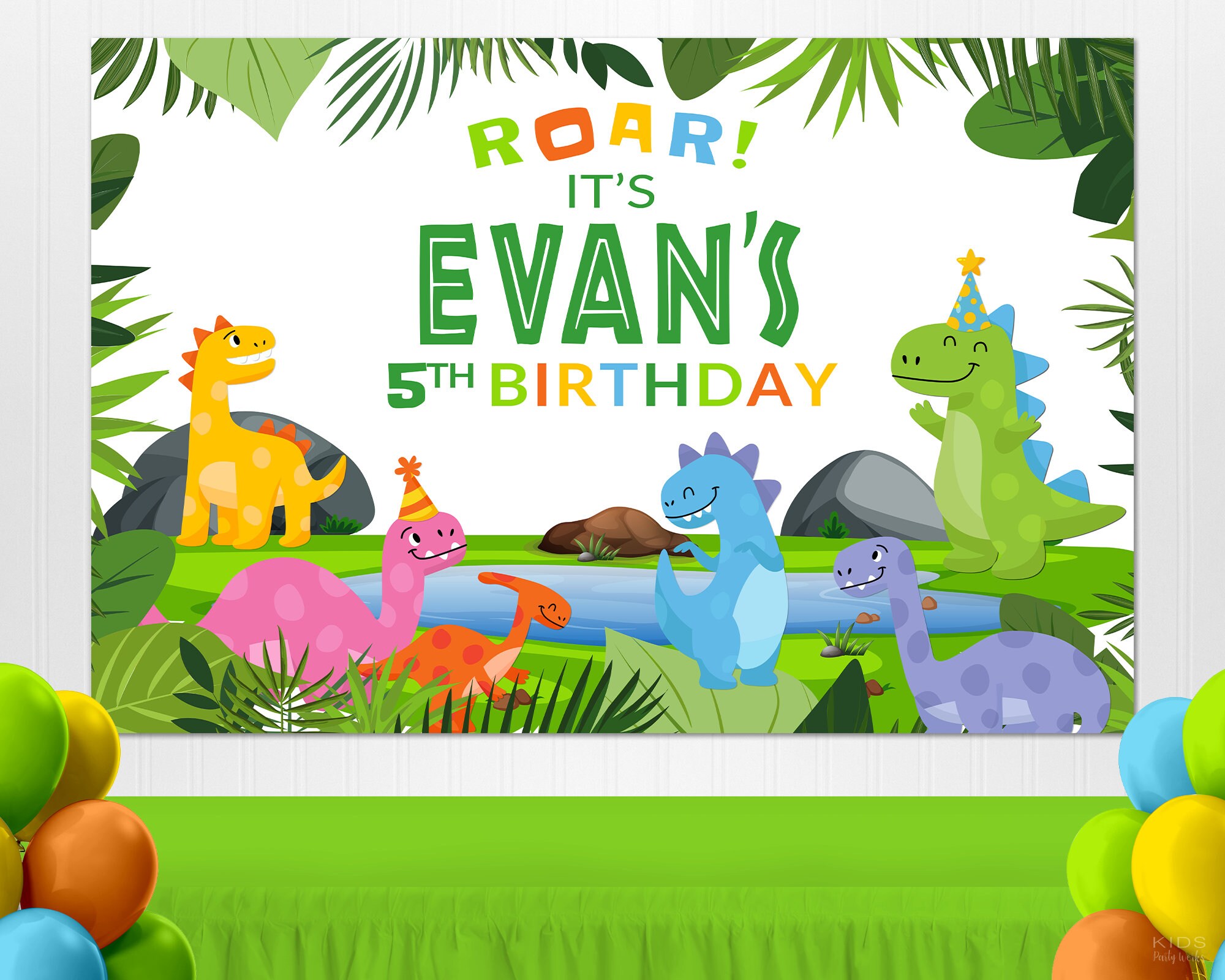 dinosaur-backdrop-dinosaur-birthday-dinosaur-party-dinosaur-banner-party-backdrop-birthday-backdrop-custom-printable-digital-backdrop-etsy
