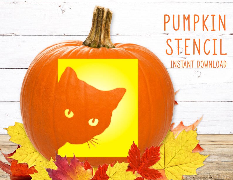 Cat Pumpkin Stencil PRINTABLE Pumpkin Stencil Jack O Etsy cat-pumpkin-stencil-printable-pumpkin-stencil-jack-o-etsy