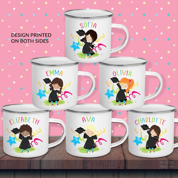 Graduation Mug Personalized Graduation Mug For Kids Graduation Gift Kids Mug Kids Enamel Mug Gifts For Kids Personalized Mug By Kids Party Works Catch My Party
