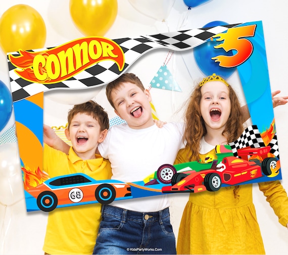 Race Car Photo Booth Frame, Racing Birthday, Photo Booth Prop, Race Car Party, Personalized Digital Printable, Party Supplies, 36x24 in Il_570xn