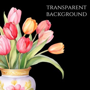 Flowers Clipart, Watercolor Flower Clipart, Watercolor Flowers Clipart Png, Flowers Bouquet Clipart, Watercolor Flower Png, Tulips Clipart
