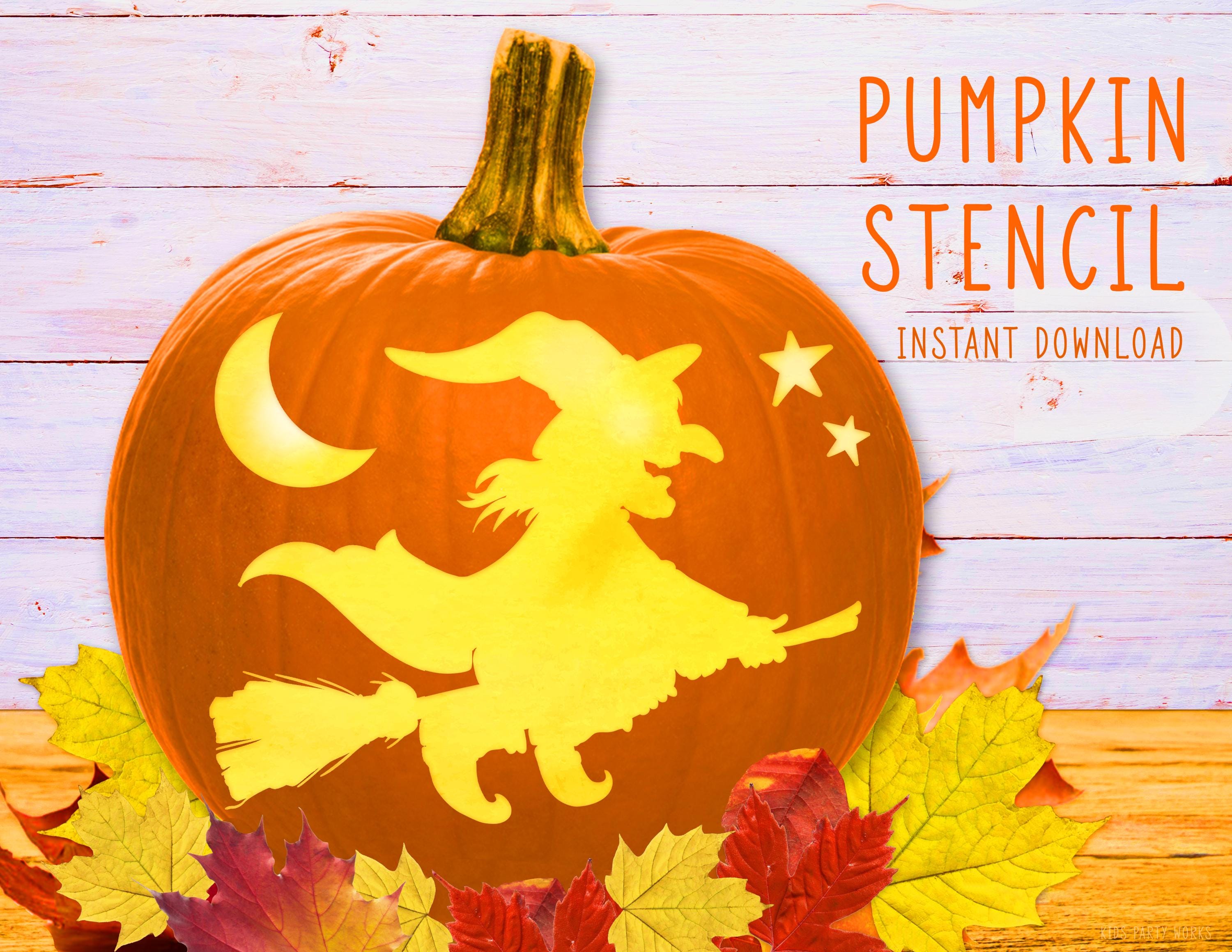 Easy Witch Pumpkin Stencils Free Pumpkin Stencils