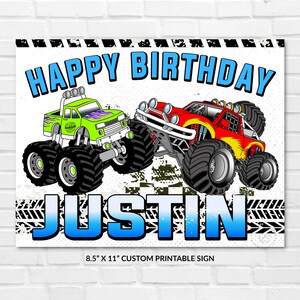 Camion Cumpleaños Con Nombre Cartel