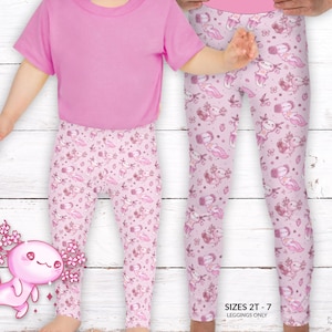 Axolotl Kid es Leggings • Kid es Halloween Leggings • Axolotl Kostüm • Animal Print • Jungen Mädchen Yoga Hose • Halloween Kostüm • Größen 2T-7