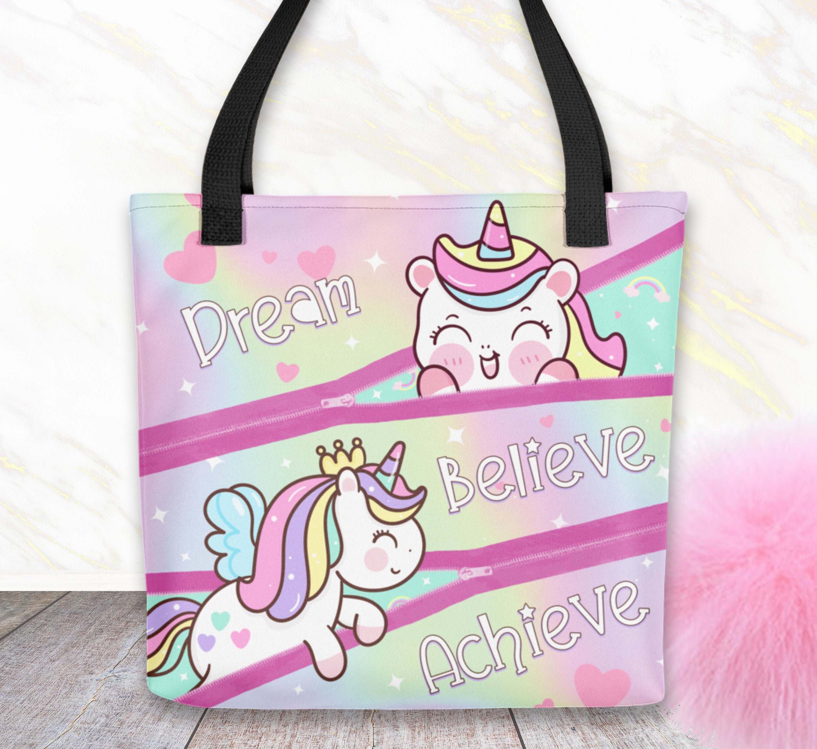 Cute Tote Bag Unicorn, Clothing and Apparel