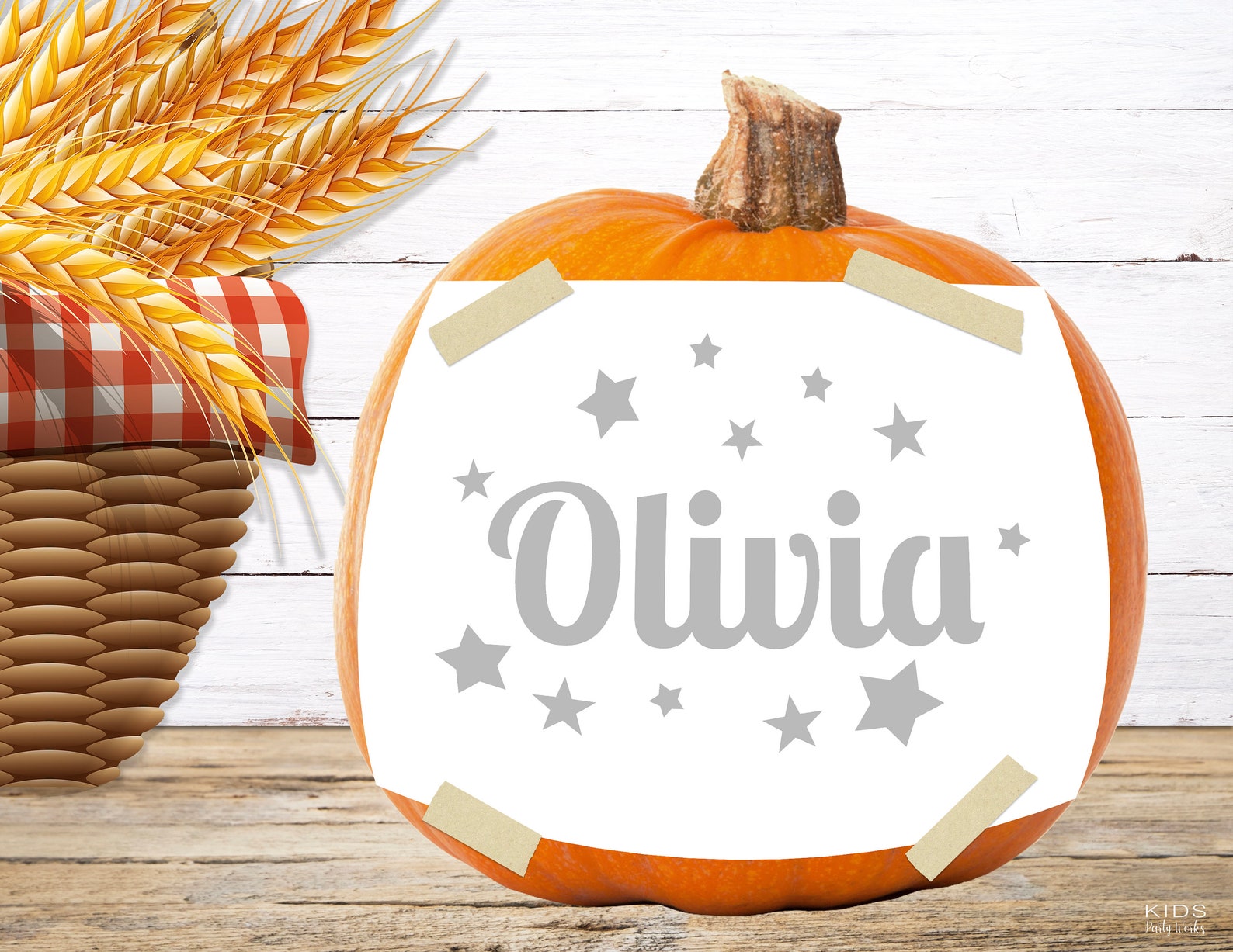 PRINTABLE Name Pumpkin STENCIL Personalized Pumpkin STENCIL - Etsy