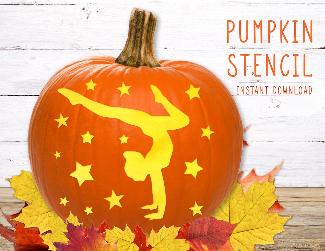 gymnast-pumpkin-stencil-gymnastics-printable-stencil-jack-o-lantern-pumpkin-carving-template-gym-halloween-pattern-instant-download-etsy