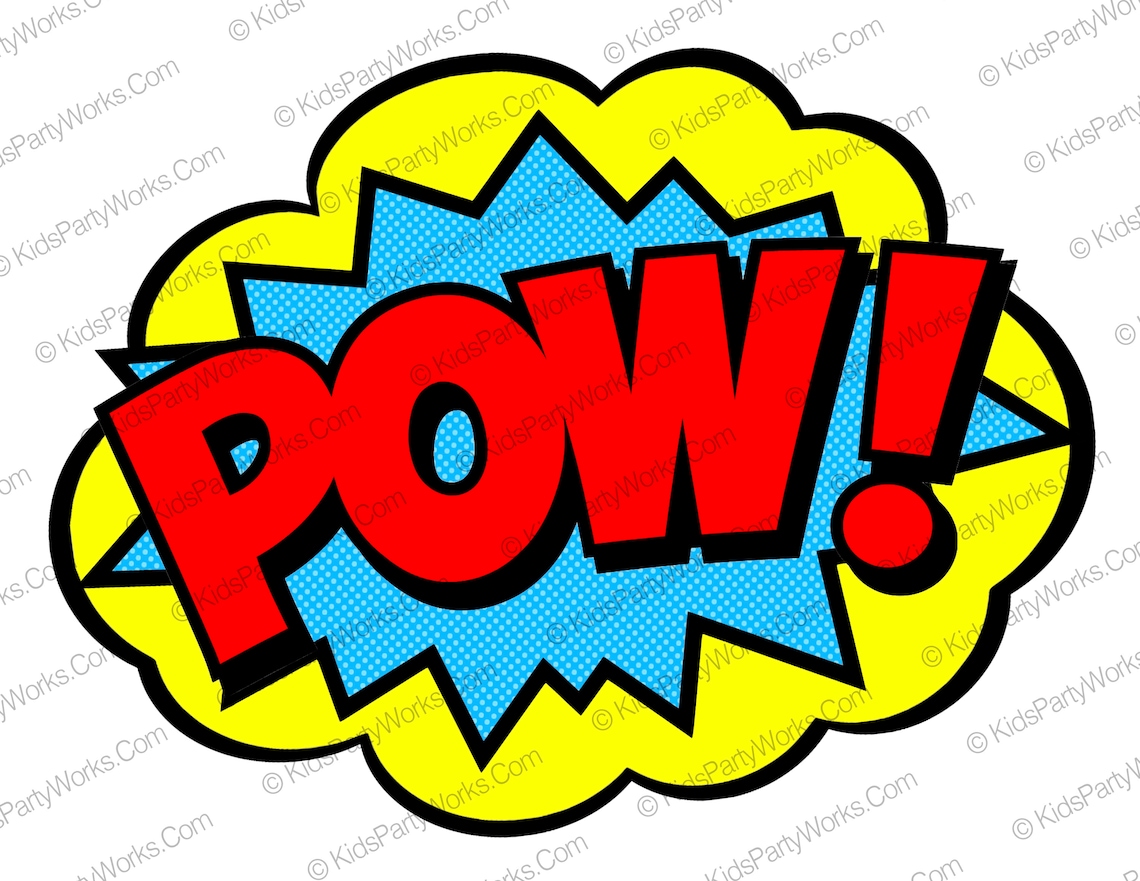Superhero Word Bubbles Superhero Birthday Superhero Party | Etsy