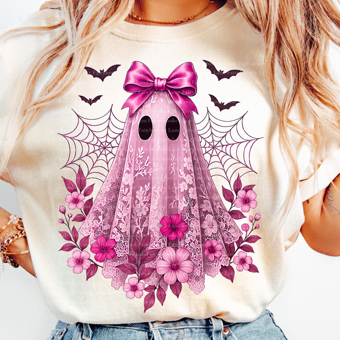 Lace Ghost Png, Floral Ghost Png, Cute Halloween Boo Lace Bow Png ...