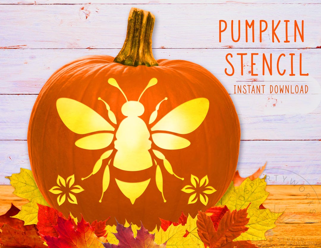 bee-pumpkin-stencil-bumble-bee-pumpkin-carving-stencil-halloween-printable-pumpkin-template-bee-jack-o-lantern-bee-instant-download-etsy