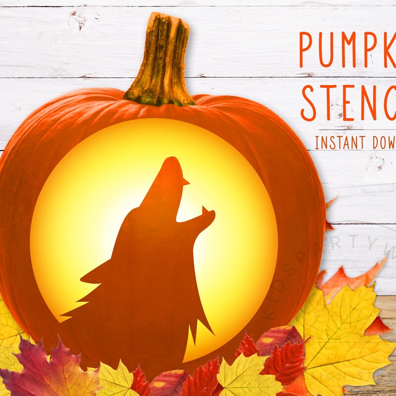 Wolf Pumpkin Carving Stencil Etsy
