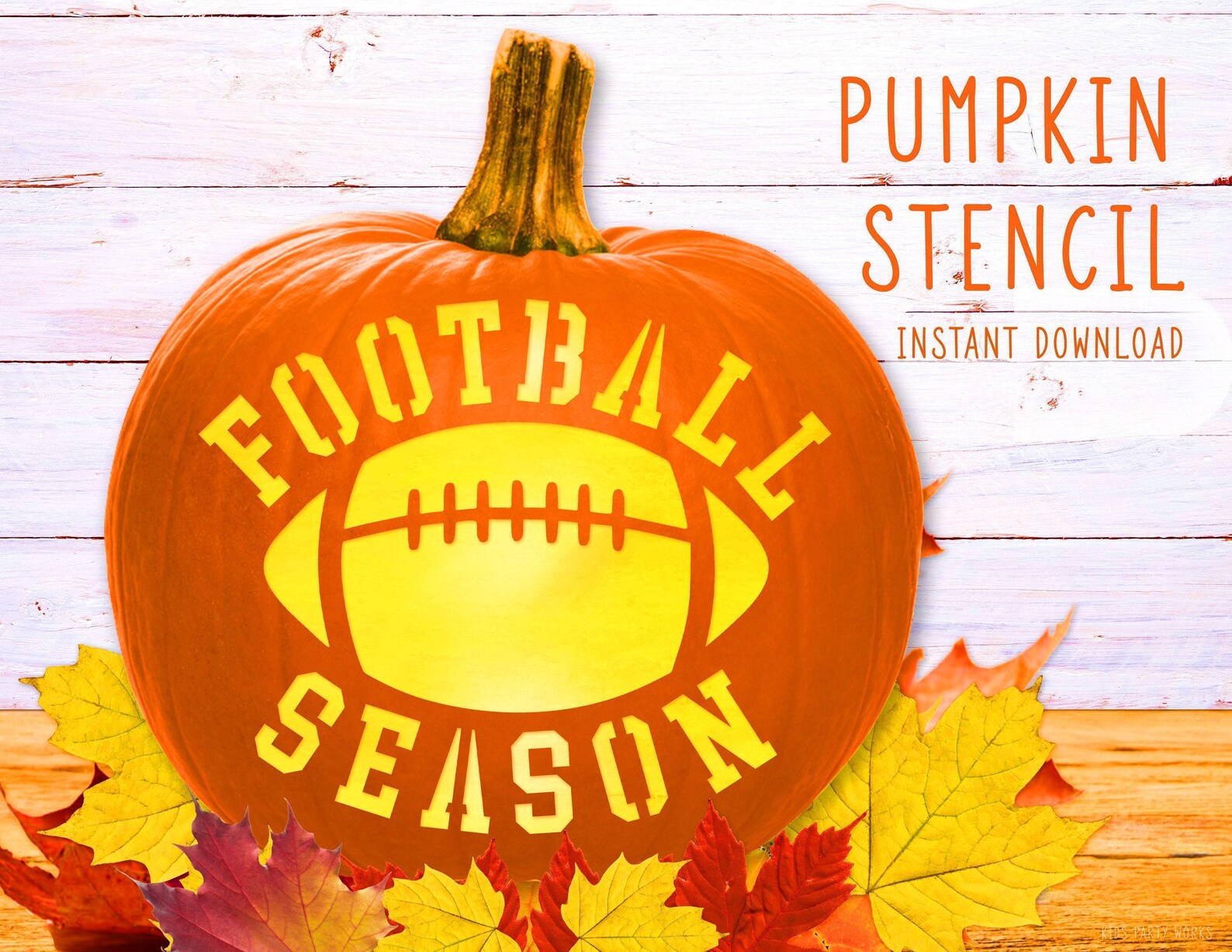 Football Season Pumpkin Stencil, Pumpkin Stencil, Pumpkin Carving