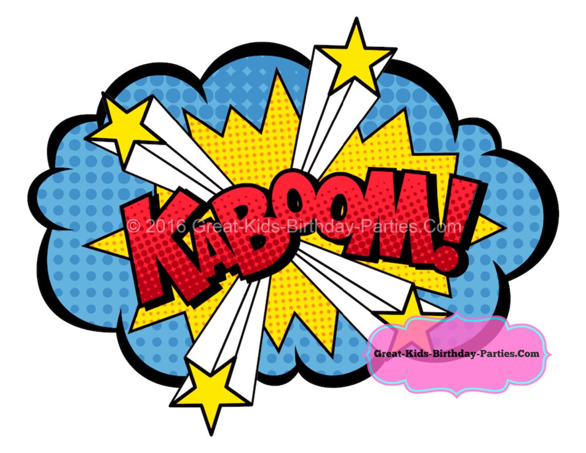 SUPERHERO WORD BUBBLES Superhero Printables Superhero Party | Etsy