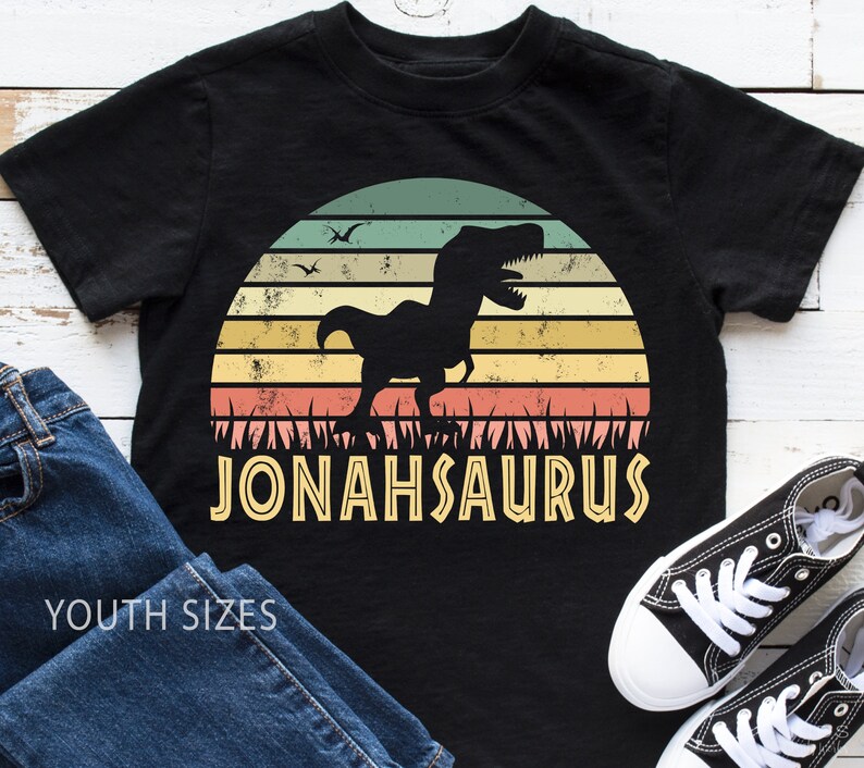 Dinosaur Shirt, Kids Dinosaur Shirt, Dinosaur Birthday Shirt, Youth T-shirt, Boy Birthday, Jurassic Kids Gift, T-Rex, T-Rex Child Tee image 1