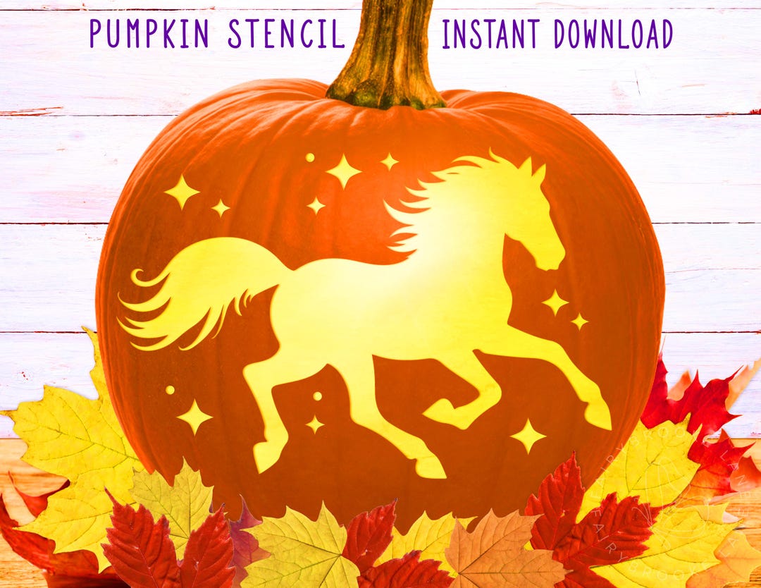 Horse Pumpkin Stencil, Pumpkin Carving Stencil, Printable Pumpkin ...