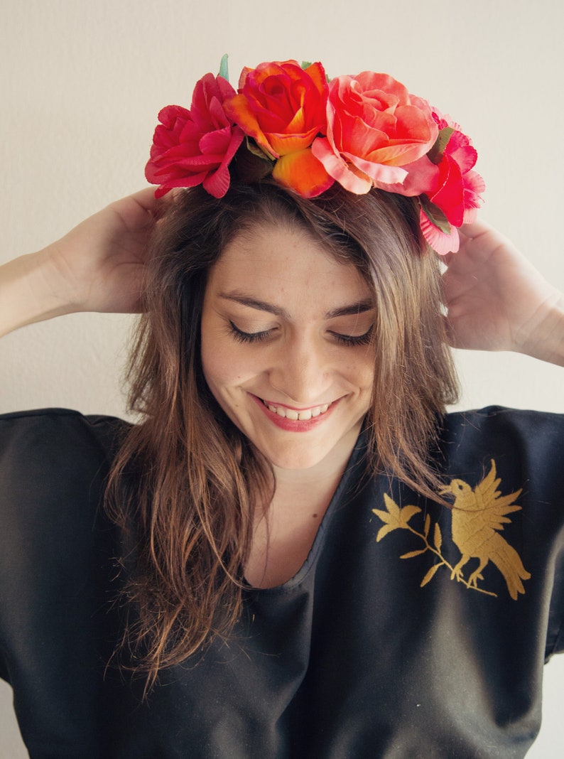 Mexican artisan hand embroider Otomi design blouse