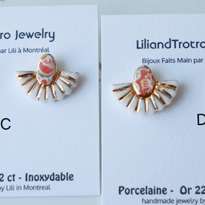 Small porxelain dangle earrings afbeelding 5