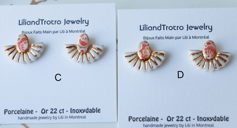 Small porxelain dangle earrings afbeelding 5