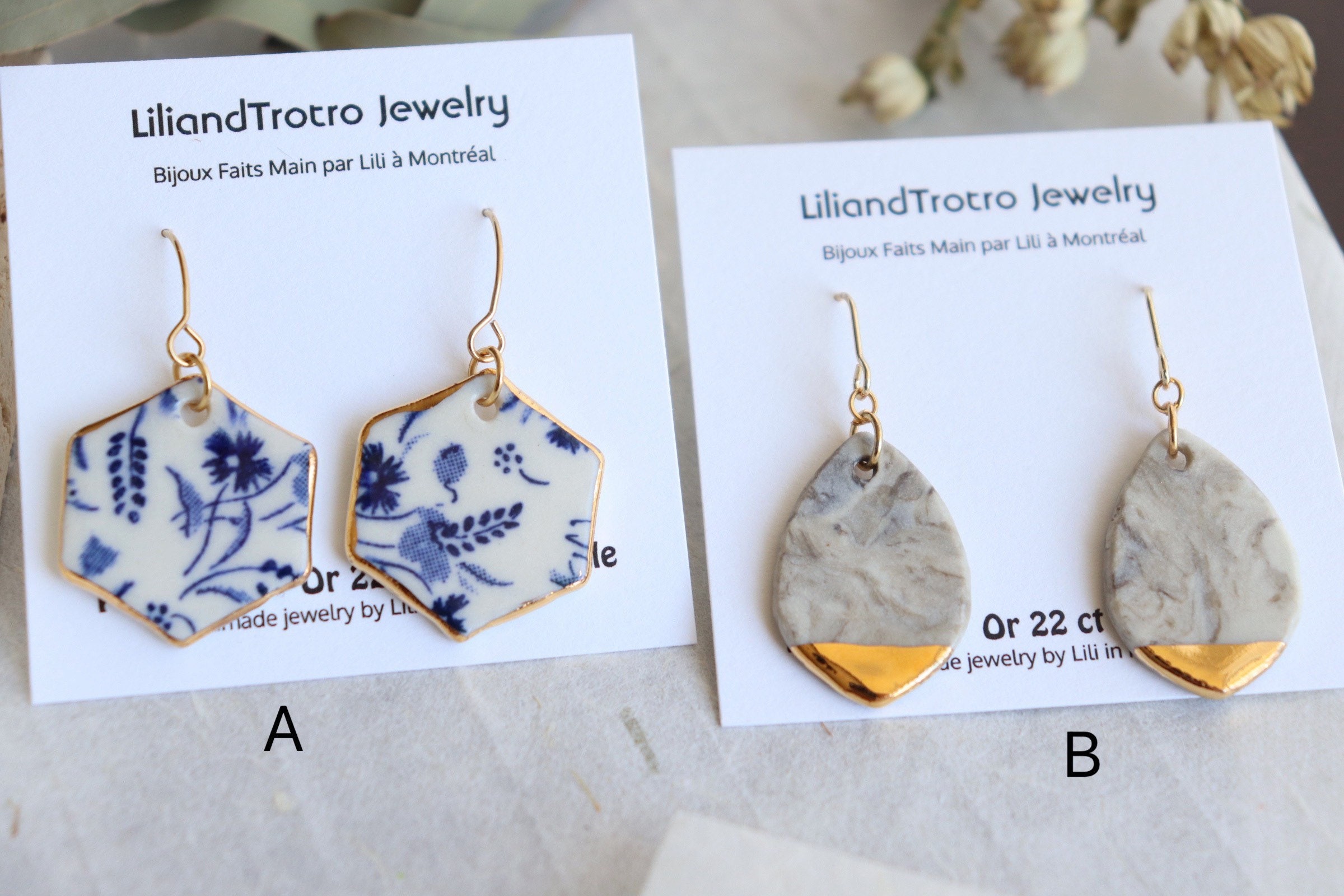 Marble blue earrings deals