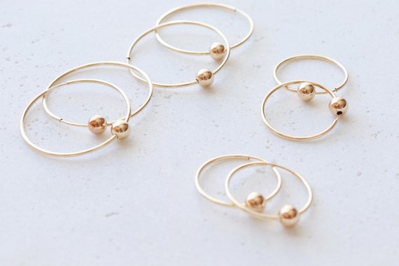 14kt Gold filled infinite hoops with beads