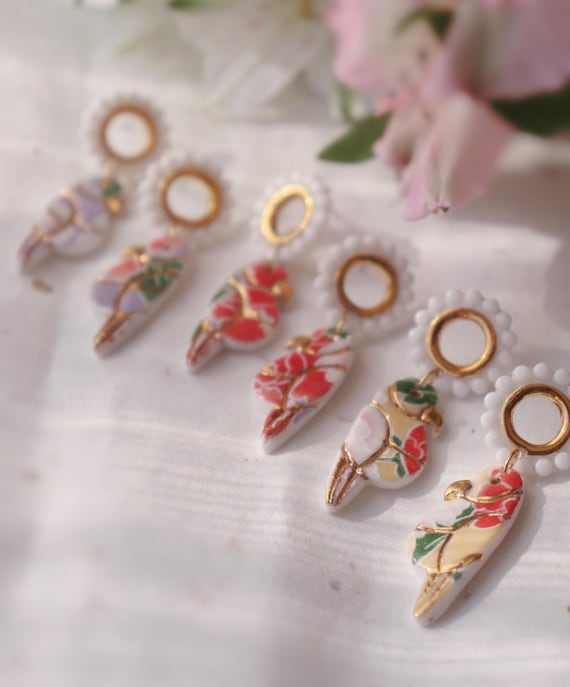 Perroquet porcelain  earrings