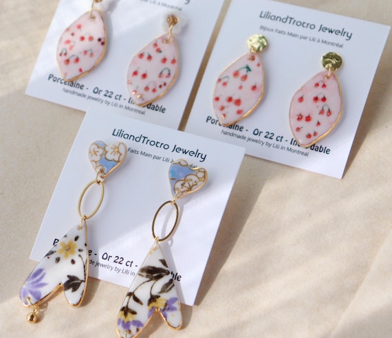 Hand painted cherry earrings