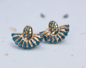 Mini Turquoise porcelain  earrings