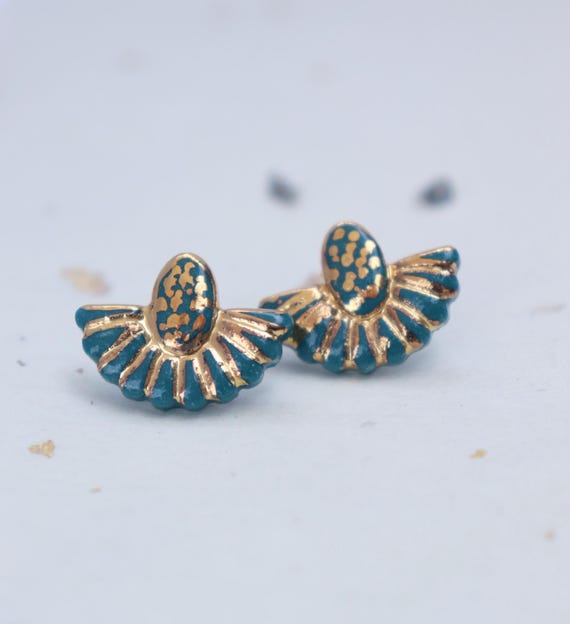 Mini Turquoise porcelain  earrings