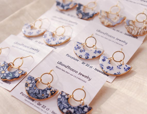 Mixed batch  porcelain earrings