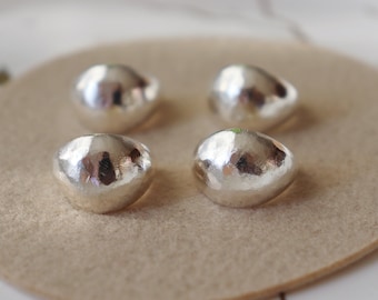 Retro heavy wall  sterling silver hoop earrings