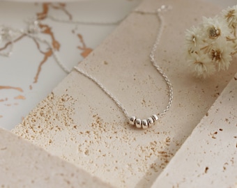 Minimalist silver beads silver necklaces
