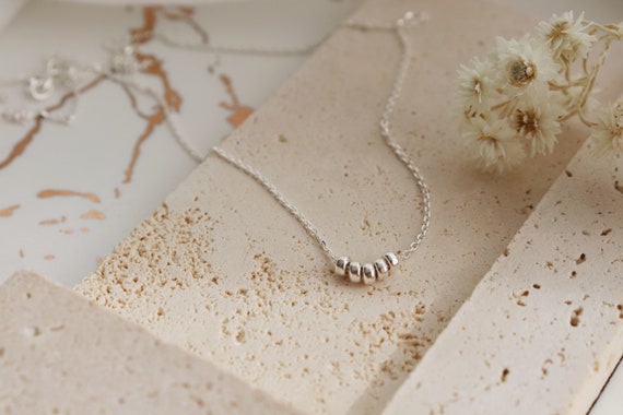 Minimalist silver beads silver necklaces