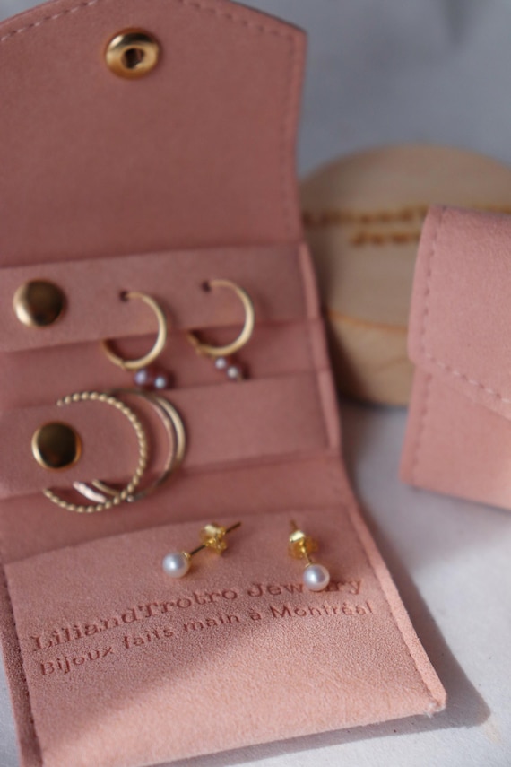 LiliandTrotro Microfibre jewelry mini pouch