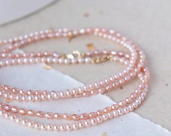 16 inches 10kt solid yellow Gold pearl necklaces