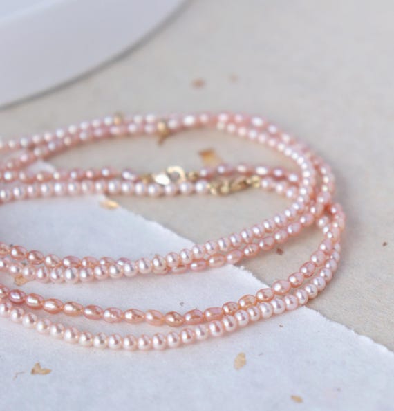 16 inches 10kt solid yellow Gold pearl necklaces