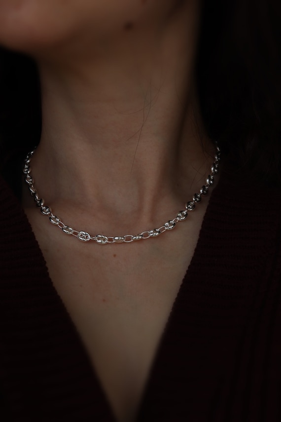 Coffee bean 925 solid sterling silver necklace