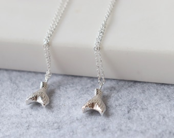 Dainty mermaid tail sterling silver necklace