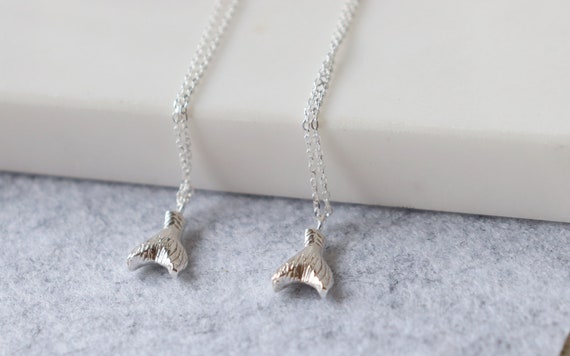 Dainty mermaid tail sterling silver necklace