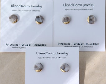 Porcelain Button studs